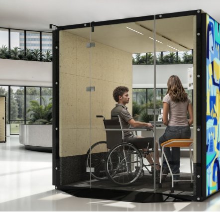 VANK_BOX_EASY - disability accessible office pod as an example of empathetic design